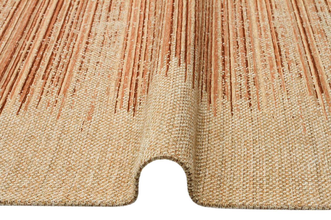 BRK 02 NATURAL BEIGE - BROOKLYN - Hasır Görünümlü Kaymaz Renkli Dokuma Modern Kilim